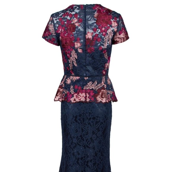 JS Collections Peplum Lace Dress NWT 2-16 - Picture 5 of 6